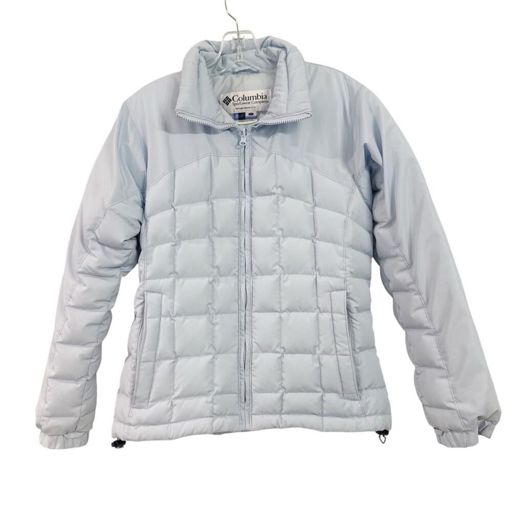 Columbia Jacket Powder Blue Puffer Winter Ski Snow Insulated Quilted Size Small